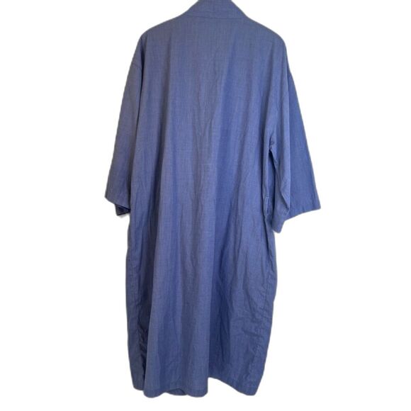 Imperial Classics Belted Robe Solid Blue Size OS Cotton Blend Lounge Wear - Picture 2 of 10